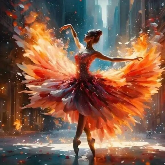 Ballet Lady Dancing Diamond Painting Kit # 511 - Picture 1 of 4